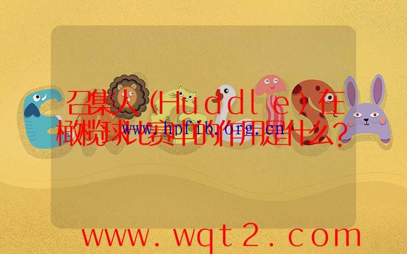 召集人（Huddle）在橄榄球比赛中的作用是什么？